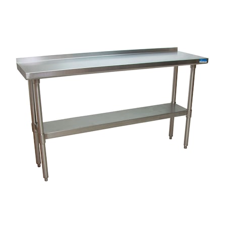 Work Table Stainless Steel With Undershelf, 1.5 Rear Riser 60Wx18D